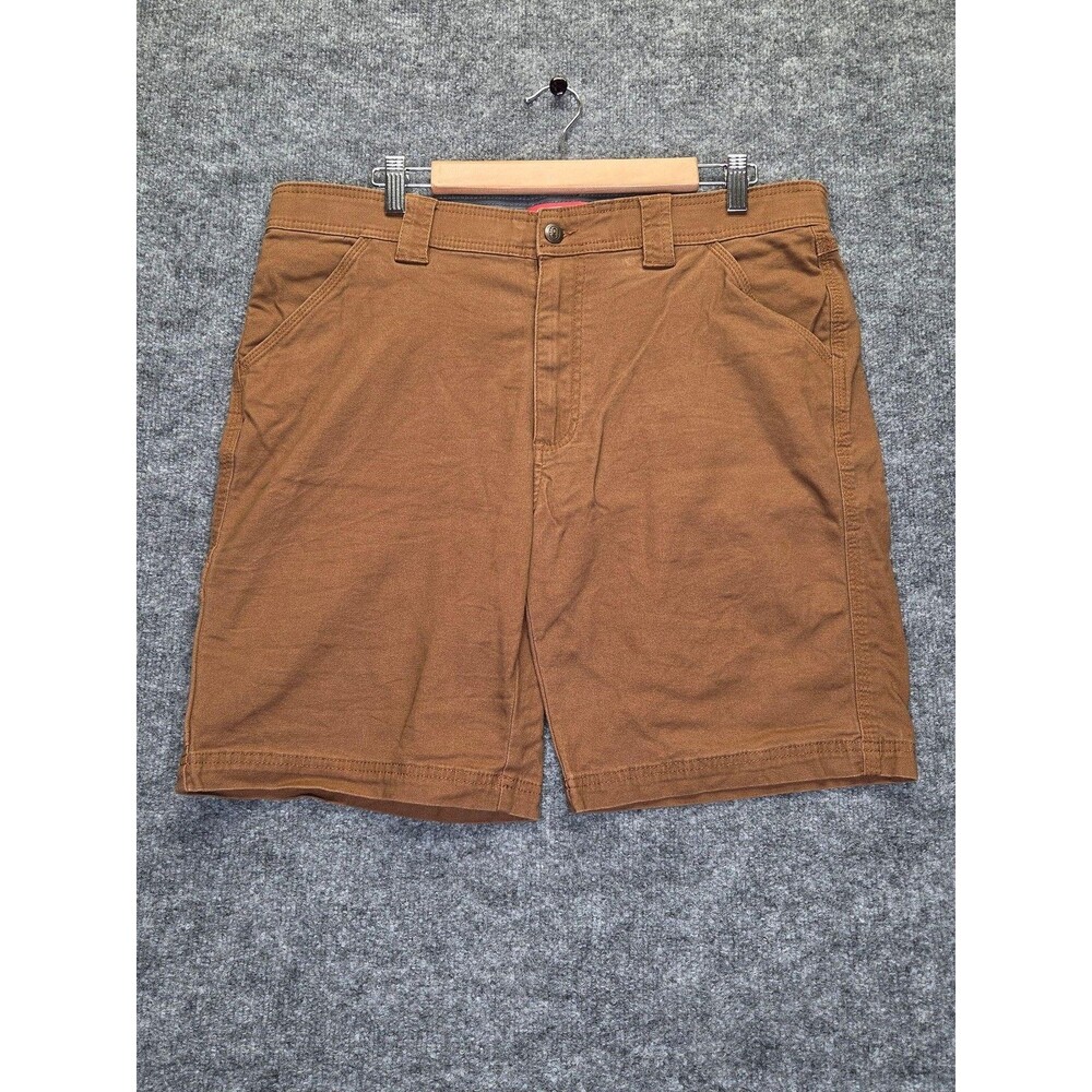 Coleman Shorts Mens 34 Brown Canvas Cargo Relaxed Fit Outdoor Zip Pockets Casual